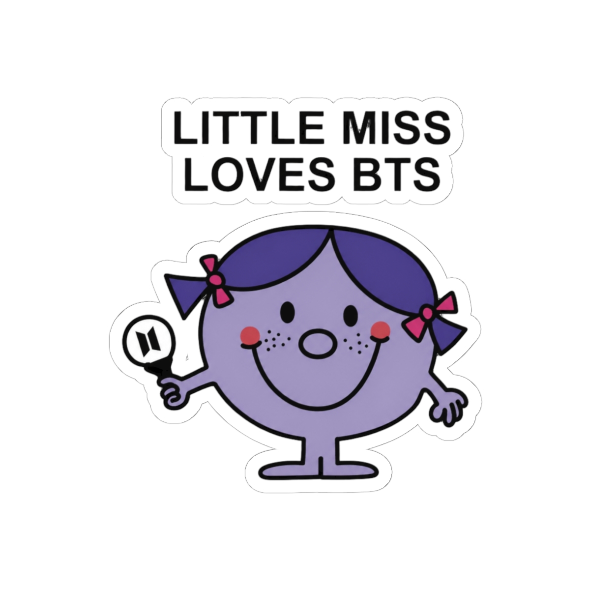 Little Miss Loves BTS Cute Sticker | ARMY Vinyl Decal