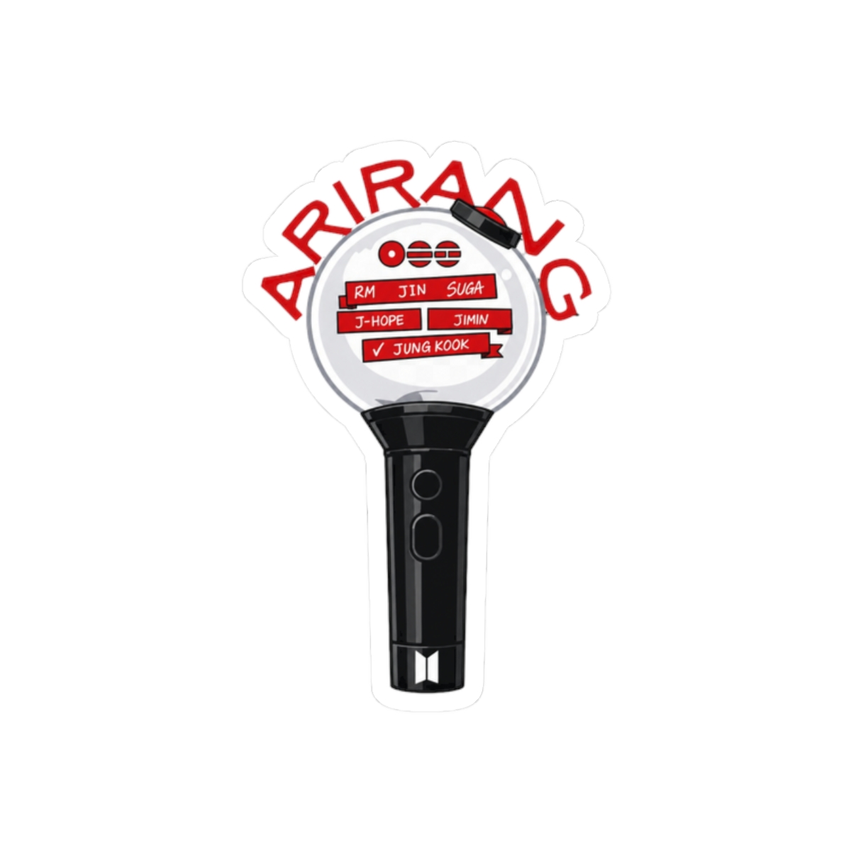 BTS ARMY Bomb Lightstick Arirang Sticker - Cute K-Pop Fan Decal - alternate angle 3, merchandise