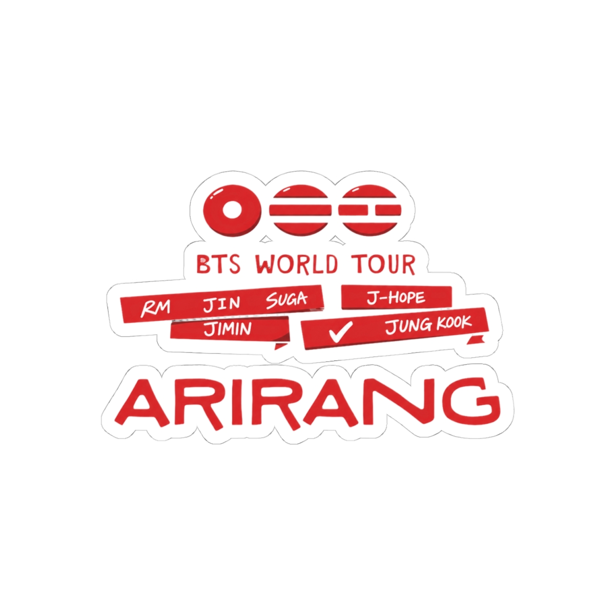BTS Arirang World Tour Concert Sticker | Bold Vinyl Decal - alternate angle 1, merchandise