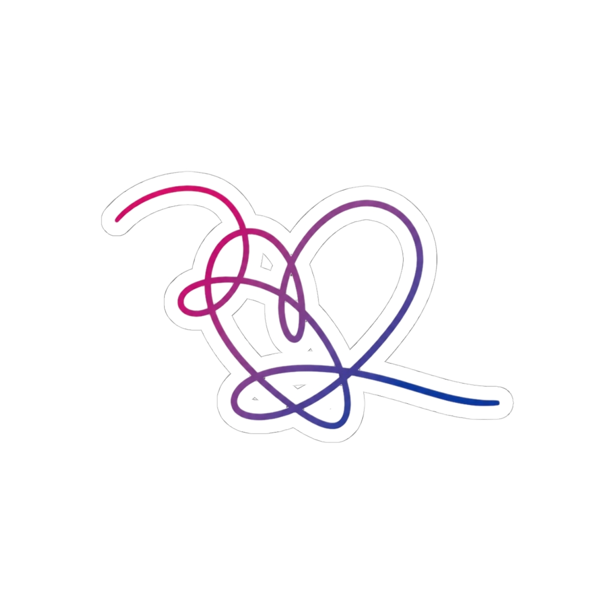 BTS Love Yourself Bisexual Pride Heart Sticker | Playful Vinyl Decal - alternate angle 1, merchandise
