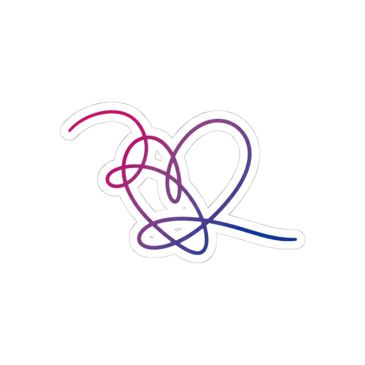 BTS Love Yourself Bisexual Pride Heart Sticker | Playful Vinyl Decal