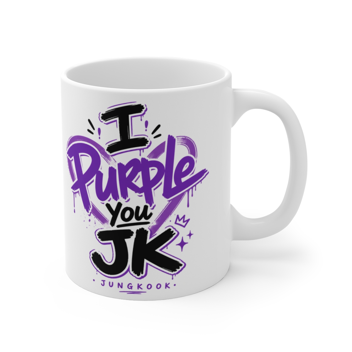 Jungkook (BTS) "I Purple You JK" White Mug