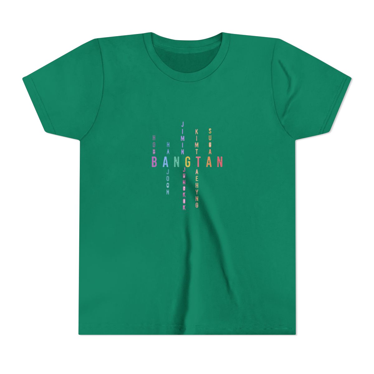 Bangtan Boys Member Name Letters Kids T Shirt - alternate angle 2, merchandise
