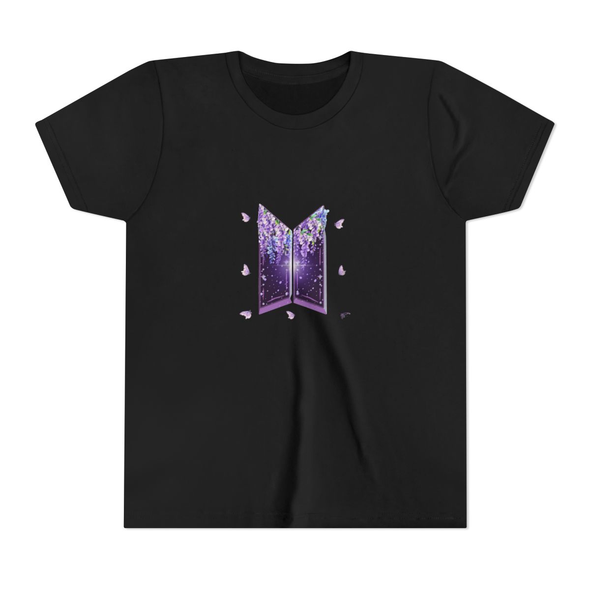 BTS Iconic Logo Minimalist Kids T Shirt - ARMY Fan Essential - alternate angle 3, merchandise