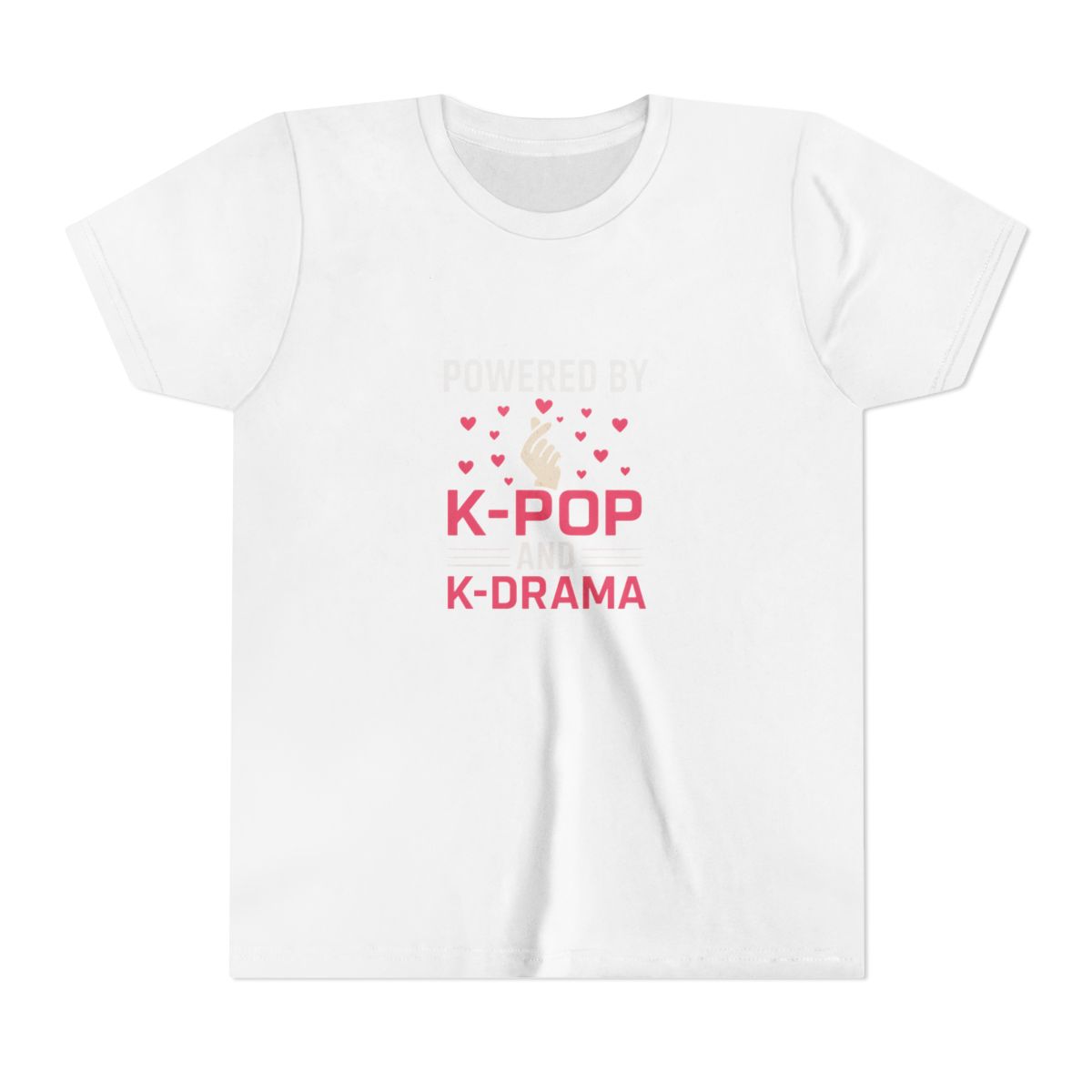 Powered by K-Pop & K-Drama Bold Graphic Kids T-Shirt - alternate angle 2, merchandise