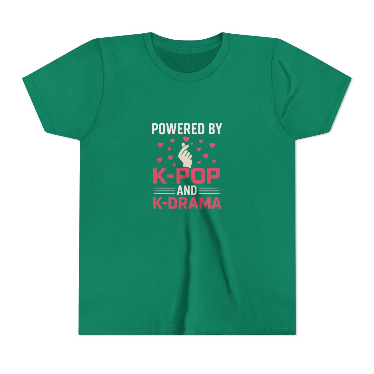 Powered by K-Pop & K-Drama Bold Graphic Kids T-Shirt - alternate angle 5, merchandise