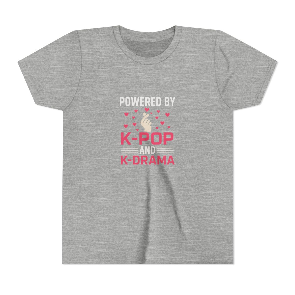 Powered by K-Pop & K-Drama Bold Graphic Kids T-Shirt - alternate angle 5, merchandise