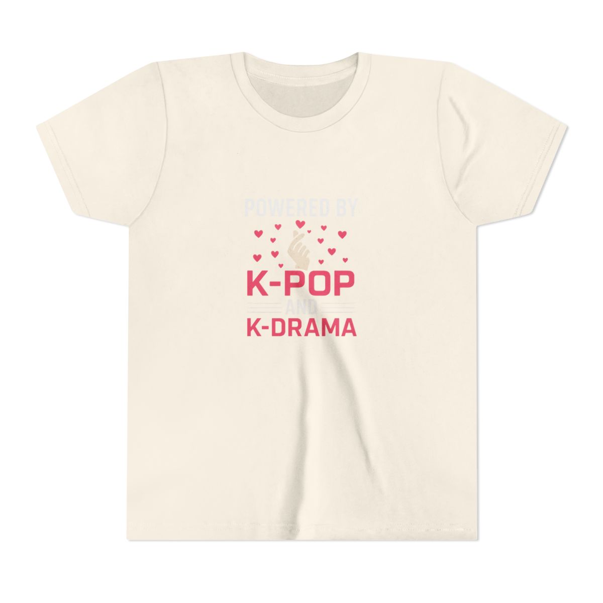 Powered by K-Pop & K-Drama Bold Graphic Kids T-Shirt - alternate angle 4, merchandise